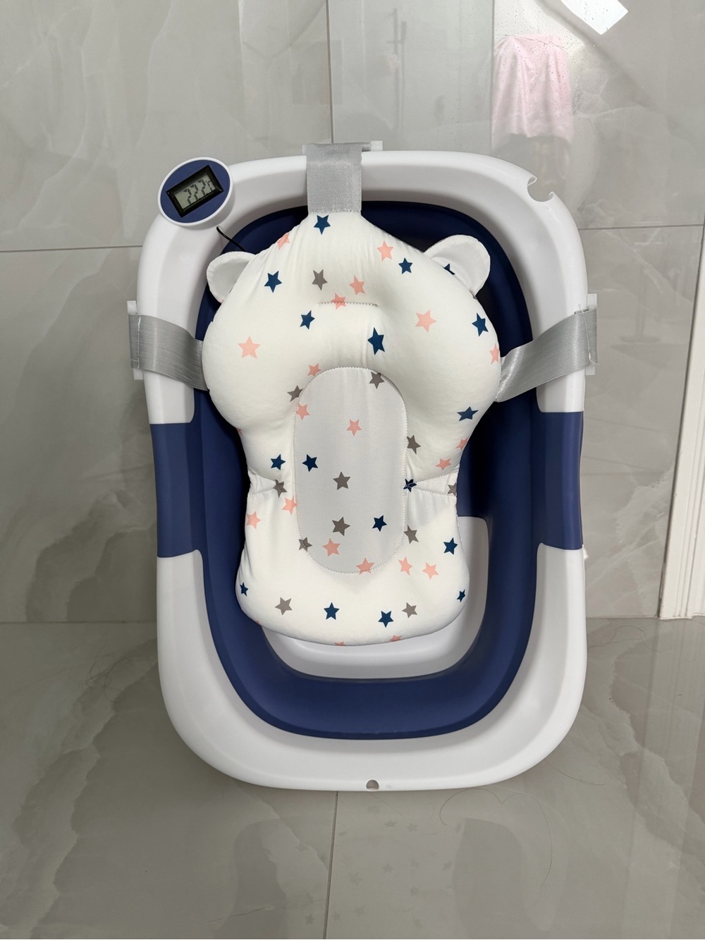 Baby BathTub, 4-in-1 Newborn to Toddler Tub with Temperature Sensor